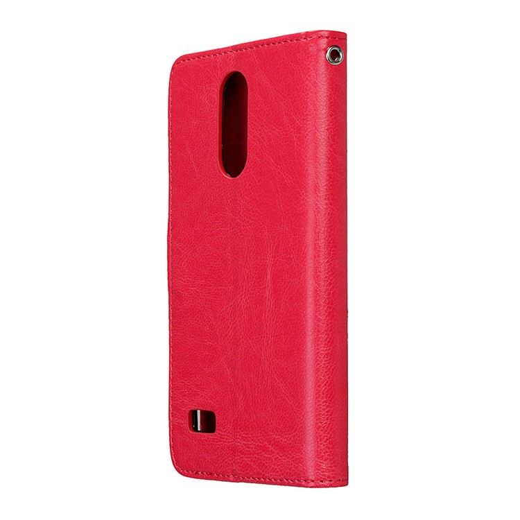 3 Card Slots Wallet Leather Mobile Case for LG K4 (2017) EU Version - Red-8