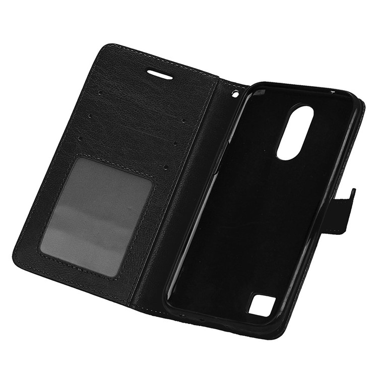 Crazy Horse Grain Wallet PU Leather Stand Mobile Casing for LG K10 (2017) US Version - Black-10