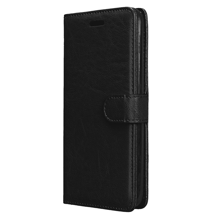 Crazy Horse Grain Wallet PU Leather Stand Mobile Casing for LG K10 (2017) US Version - Black-7