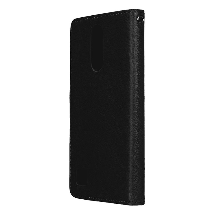 Crazy Horse Grain Wallet PU Leather Stand Mobile Casing for LG K10 (2017) US Version - Black-8