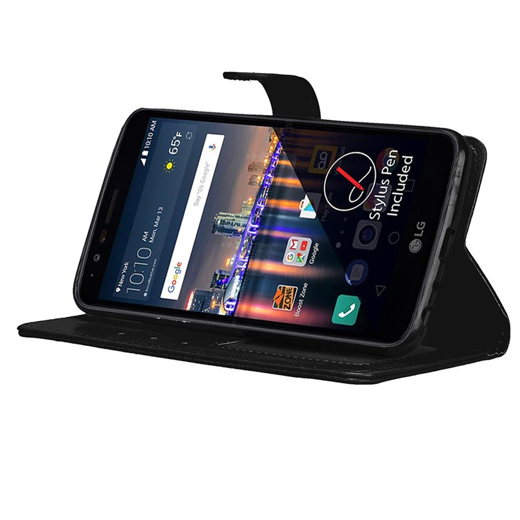 Crazy Horse PU Leather Wallet Stand Mobile Phone Cover with Card Slots for LG Stylus 3 US Version - Black-13