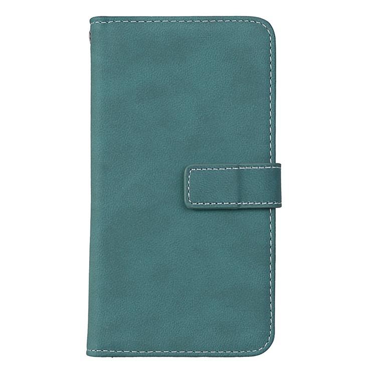Matte Finish Stand Wallet Leather Protective Casing for LG K10 (2017) US Version - Blue-3