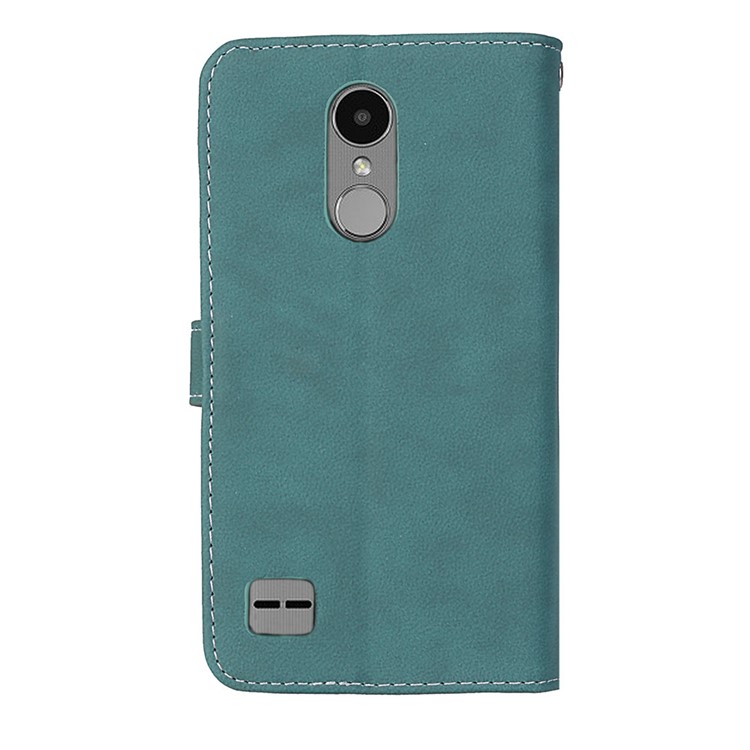 Matte Finish Stand Wallet Leather Protective Casing for LG K10 (2017) US Version - Blue-4