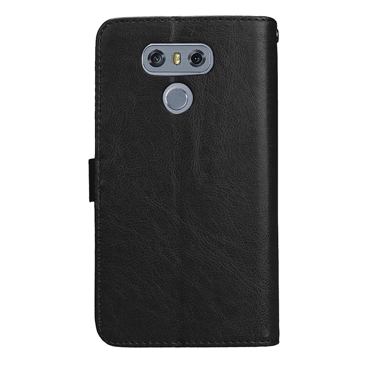 Crazy Horse Stand Wallet Leather Cell Phone Case for LG G6 - Black-4