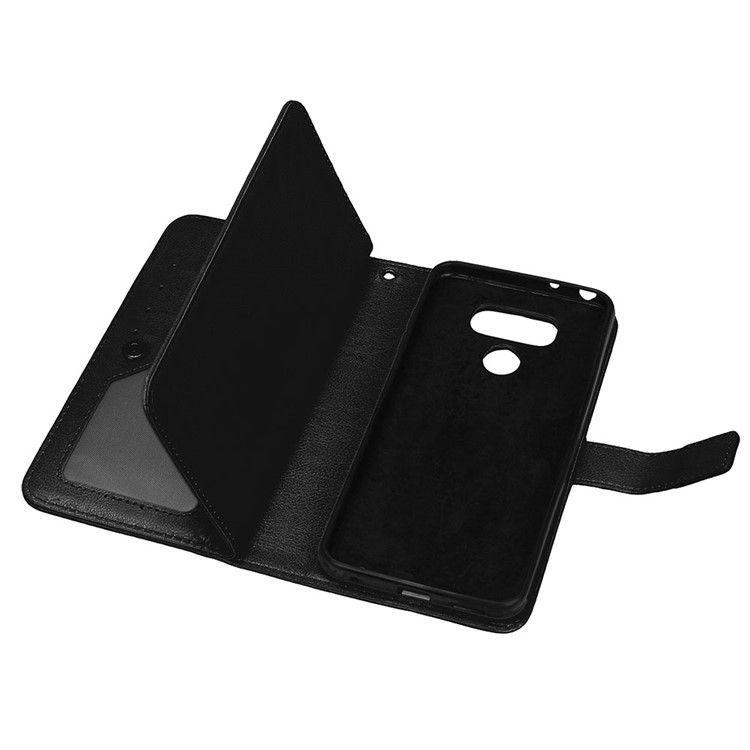 Crazy Horse Stand Wallet Leather Cell Phone Case for LG G6 - Black-8