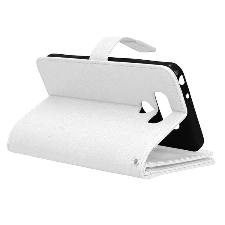 Crazy Horse Stand Wallet Leather Cell Phone Cover for LG G6 - White-10