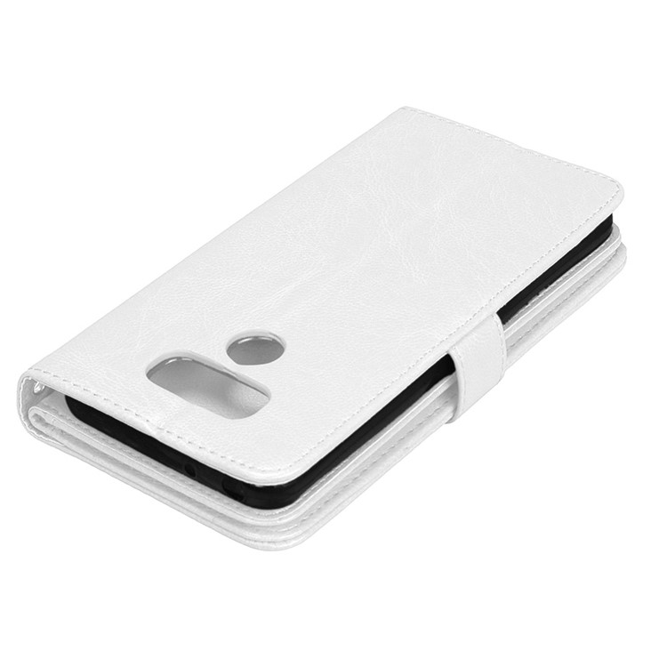 Crazy Horse Stand Wallet Leather Cell Phone Cover for LG G6 - White-7