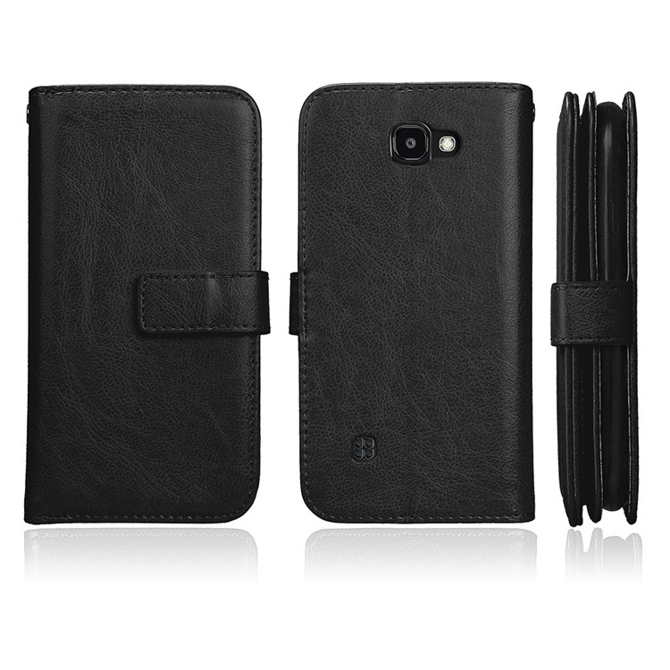 Crazy Horse Wallet Leather Folio Stand Mobile Phone Case Accessory with 9 Card Slots for LG K3 (2017) - Black-2
