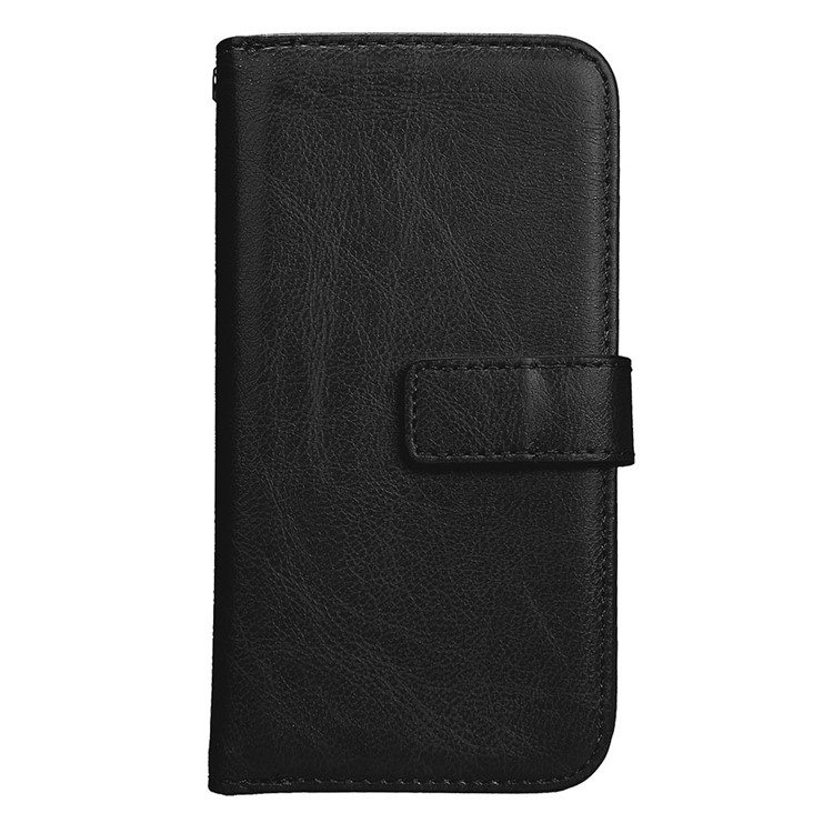 Crazy Horse Wallet Leather Folio Stand Mobile Phone Case Accessory with 9 Card Slots for LG K3 (2017) - Black-3