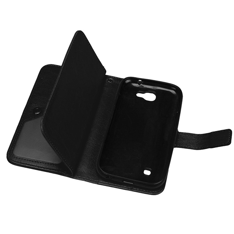 Crazy Horse Wallet Leather Folio Stand Mobile Phone Case Accessory with 9 Card Slots for LG K3 (2017) - Black-8