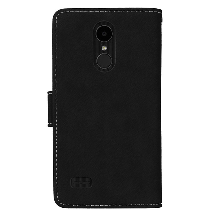 Matte PU Leather Stand Wallet Protection Phone Case for LG K4 (2017 ) US Version - Black-5