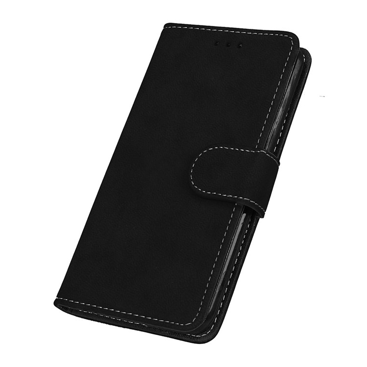 Matte PU Leather Stand Wallet Protection Phone Case for LG K4 (2017 ) US Version - Black-6