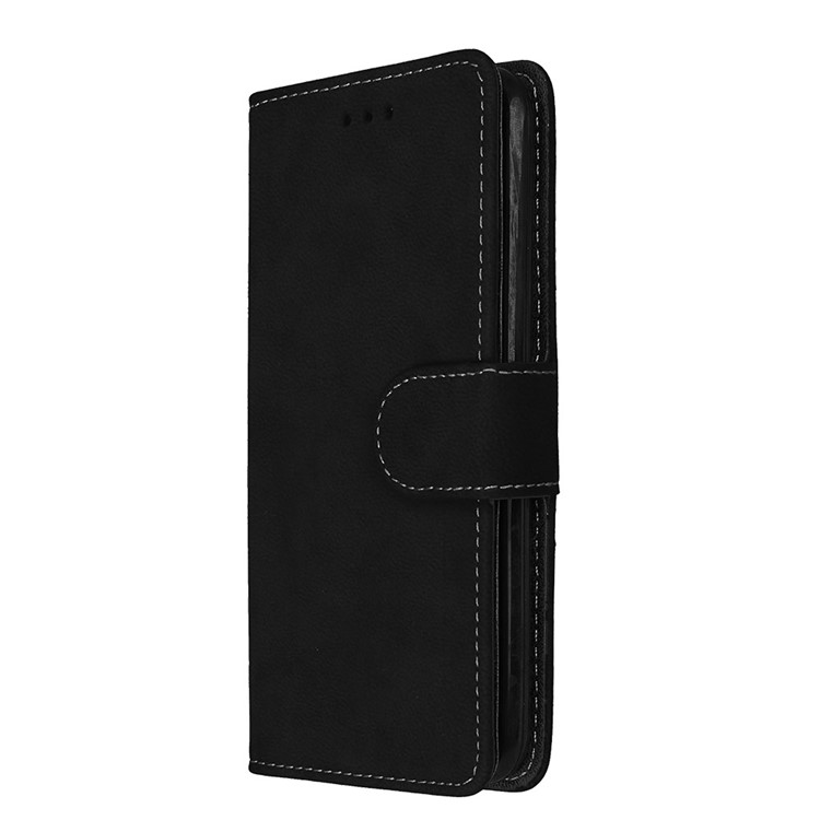 Matte PU Leather Stand Wallet Protection Phone Case for LG K4 (2017 ) US Version - Black-7