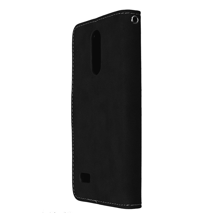 Matte PU Leather Stand Wallet Protection Phone Case for LG K4 (2017 ) US Version - Black-8