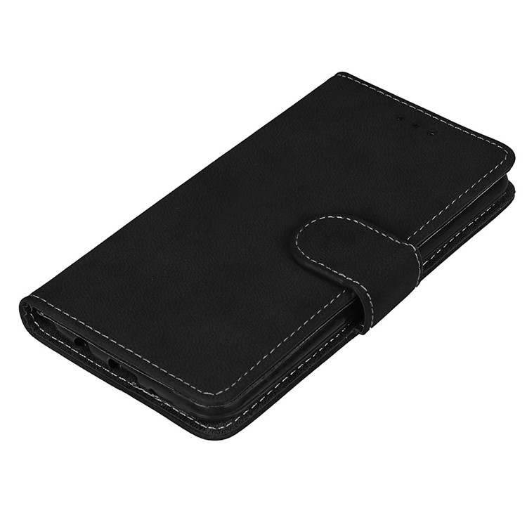 Matte PU Leather Stand Wallet Protection Phone Case for LG K4 (2017 ) US Version - Black-9