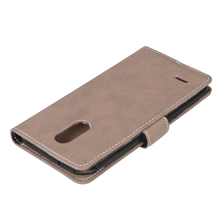 For LG Stylus 3 Matte Magnetic Leather Flip Stand Mobile Phone Protective Case with Card Slots - Light Brown-10