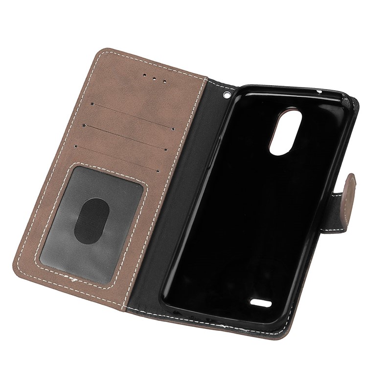 For LG Stylus 3 Matte Magnetic Leather Flip Stand Mobile Phone Protective Case with Card Slots - Light Brown-12