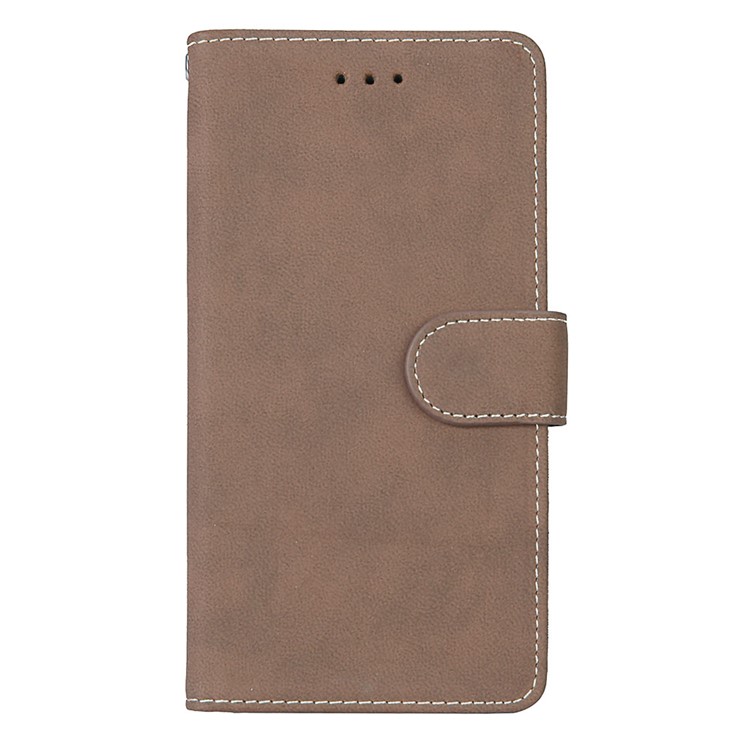 For LG Stylus 3 Matte Magnetic Leather Flip Stand Mobile Phone Protective Case with Card Slots - Light Brown-4