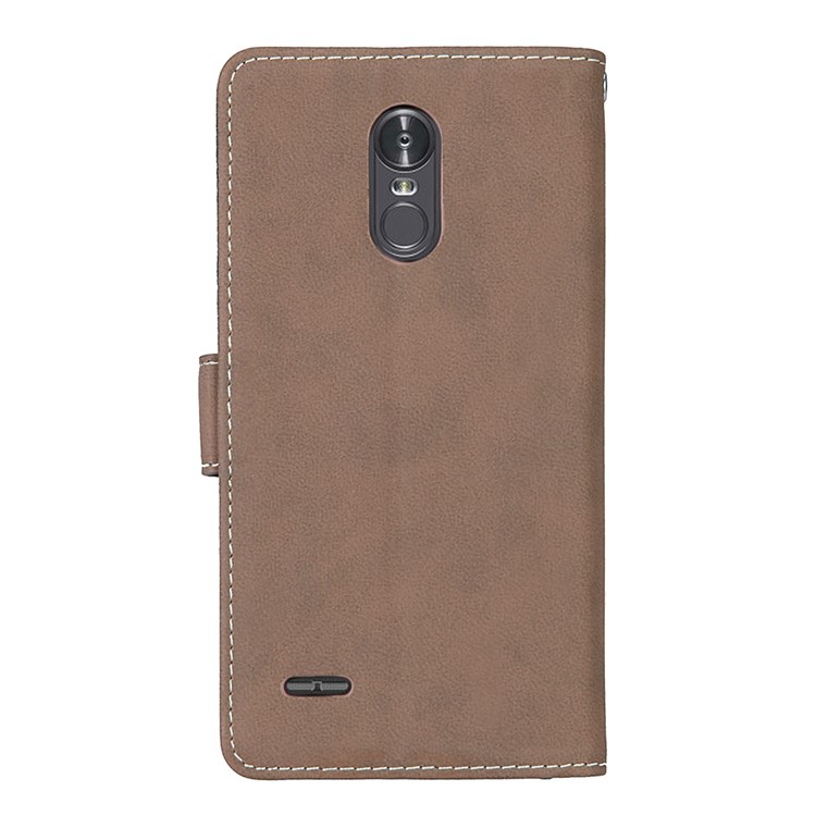 For LG Stylus 3 Matte Magnetic Leather Flip Stand Mobile Phone Protective Case with Card Slots - Light Brown-5