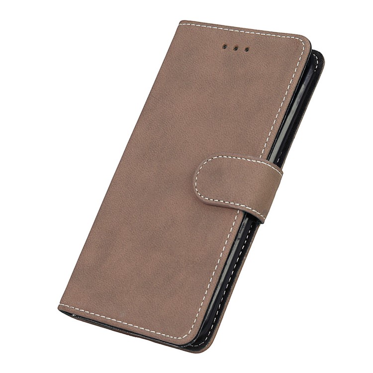 For LG Stylus 3 Matte Magnetic Leather Flip Stand Mobile Phone Protective Case with Card Slots - Light Brown-6
