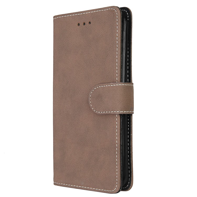 For LG Stylus 3 Matte Magnetic Leather Flip Stand Mobile Phone Protective Case with Card Slots - Light Brown-7