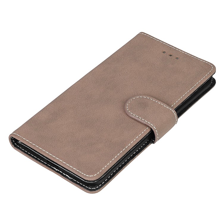 For LG Stylus 3 Matte Magnetic Leather Flip Stand Mobile Phone Protective Case with Card Slots - Light Brown-9
