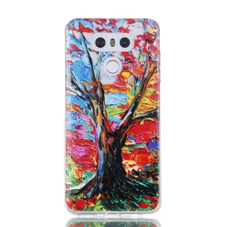Rubberized Embossed Soft TPU Case for LG G6 - Tree Trunk-2