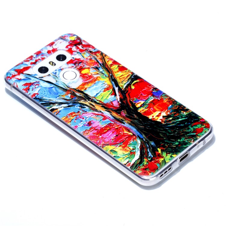Rubberized Embossed Soft TPU Case for LG G6 - Tree Trunk-4