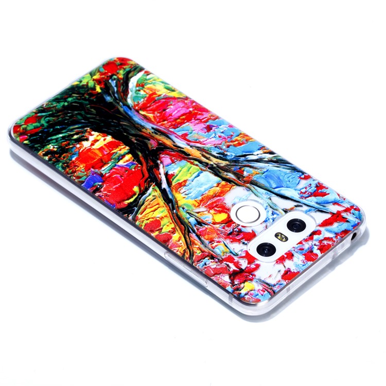 Rubberized Embossed Soft TPU Case for LG G6 - Tree Trunk-5