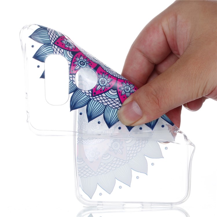 Rubberized Embossed Soft TPU Back Casing for LG G6 - Half Flower-3