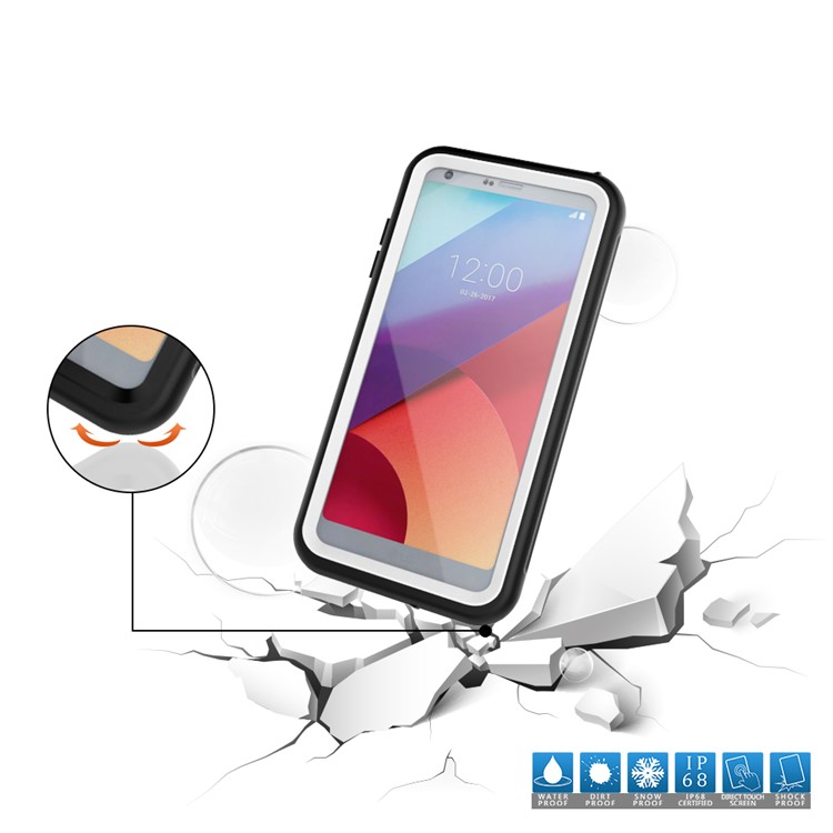 10M Underwater Waterproof PC+TPU Cover for LG G6 - White-9