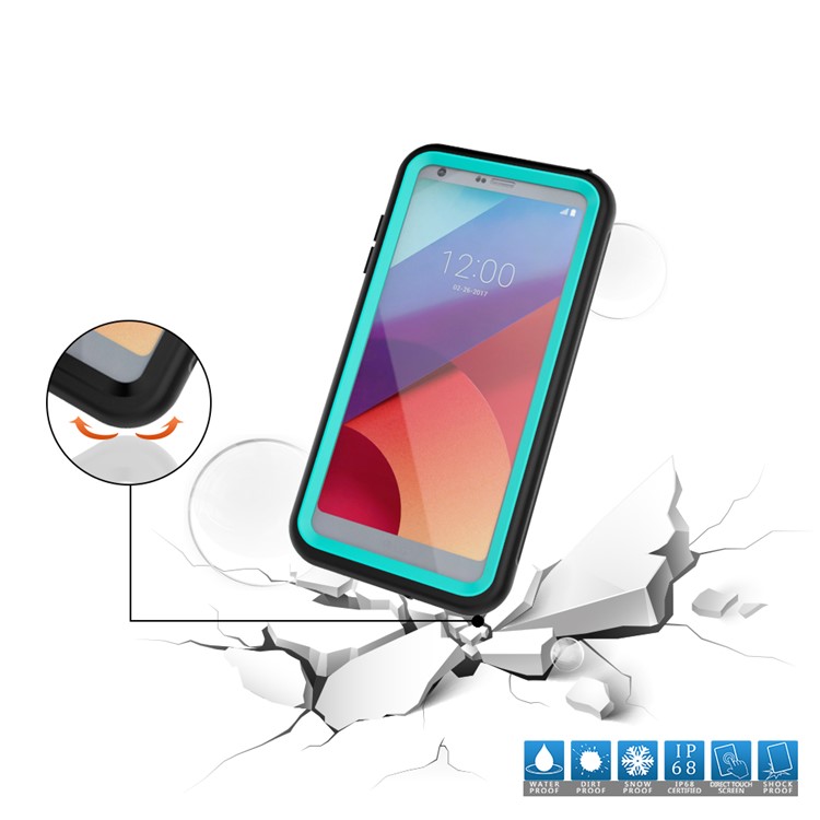 10M Underwater Waterproof PC+TPU Mobile Phone Case for LG G6 - Cyan-9