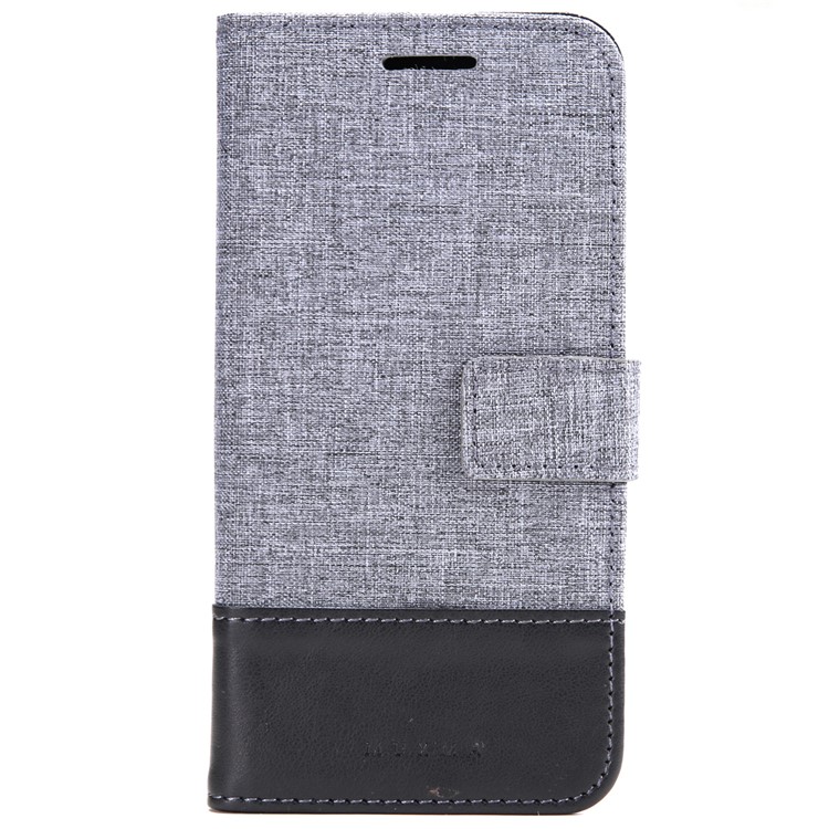 MUXMA Cuir Folio Canvas Splicing Stand Téléphone Case Pour LG G6 - le Noir