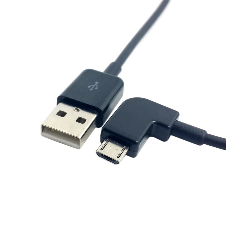 3m 90-Degree Left Angle Micro USB to USB Data Charging Cable for Samsung Sony LG Etc - Black-1