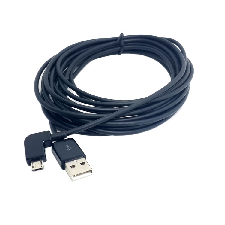 3m 90-Degree Left Angle Micro USB to USB Data Charging Cable for Samsung Sony LG Etc - Black-2