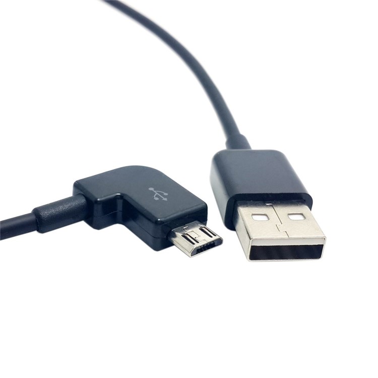 3m 90-Degree Left Angle Micro USB to USB Data Charging Cable for Samsung Sony LG Etc - Black-6