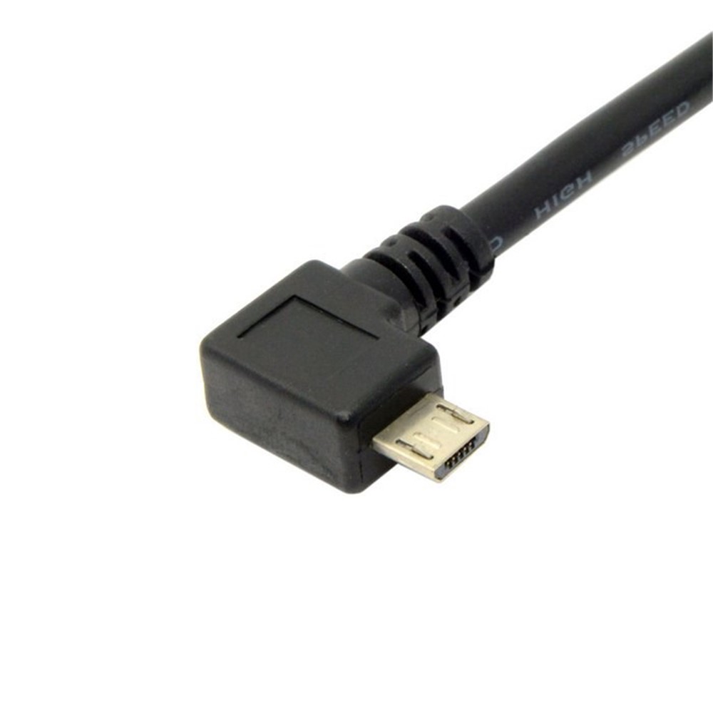 1.5m Left Angled Micro USB 5pin Male to USB Port Sync Charging Cable for Samsung Sony Huawei-5
