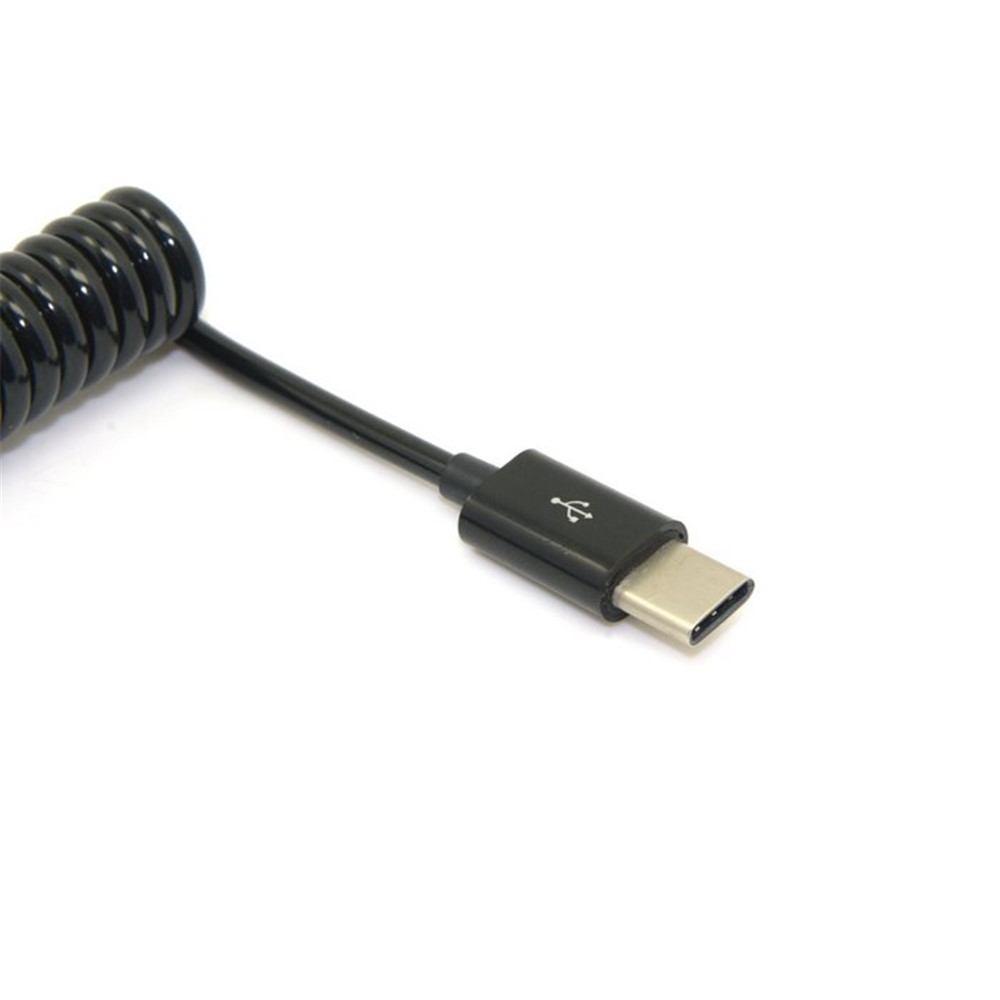 3M Coil Cord USB 3.1 Type C Male to Standard USB 2.0 A Male Data Cable for Nokia N1 Tablet Mobile Phone - Black-4