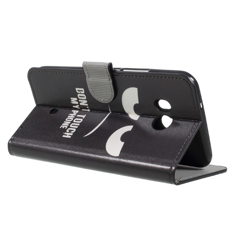 Pattern Printing Wallet Leather Stand Phone Cover for HTC U11 - Do Not Touch My Phone-5