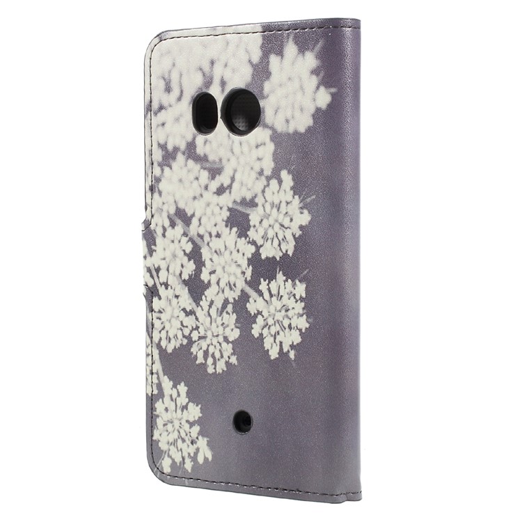Pattern Printing Wallet Leather Foldable Case Accessory for HTC U11 - Blooming Flowers-2