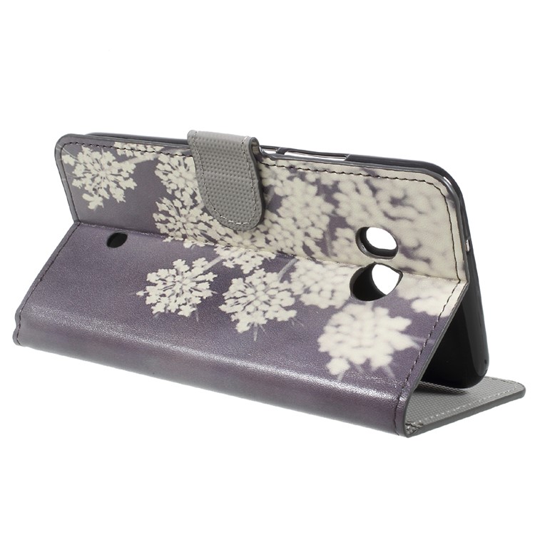 Pattern Printing Wallet Leather Foldable Case Accessory for HTC U11 - Blooming Flowers-5