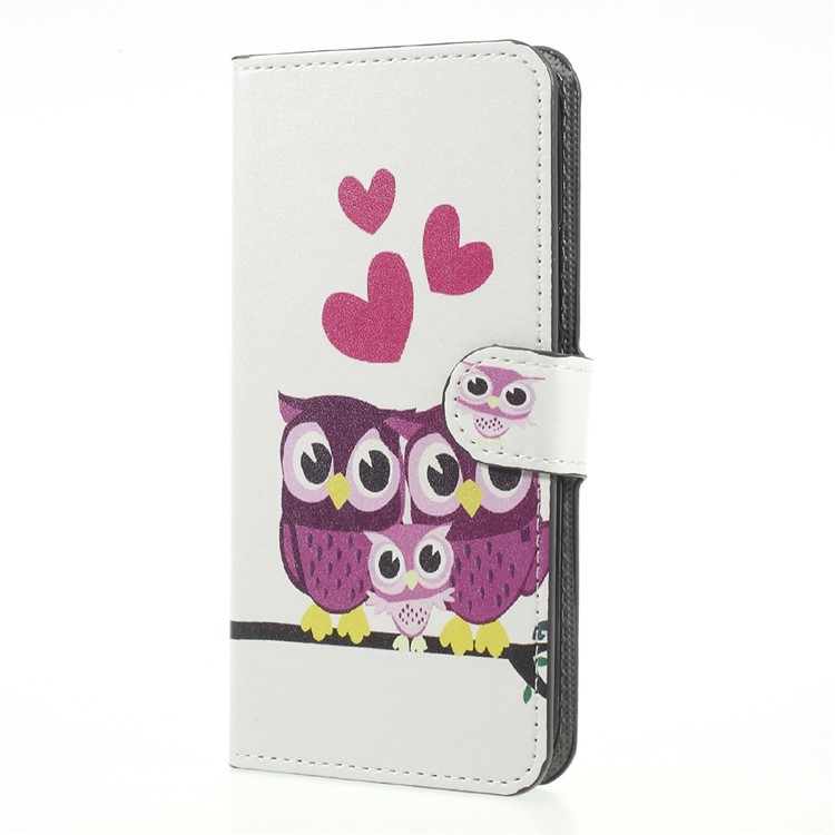 Magnetic Pattern Printing Wallet Leather Stand Flip Case for HTC U11 - Lovely Owl Family-3