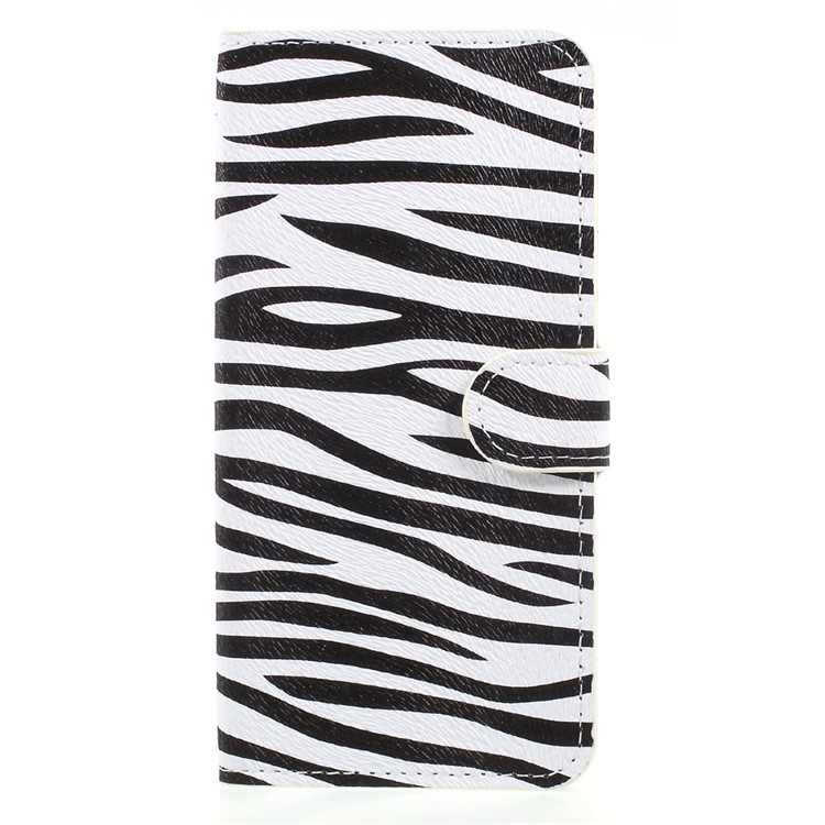 For HTC U11 Pattern Printing Wallet Leather Foldable Protective Case - Zebra Texture-1