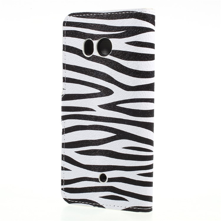 For HTC U11 Pattern Printing Wallet Leather Foldable Protective Case - Zebra Texture-2