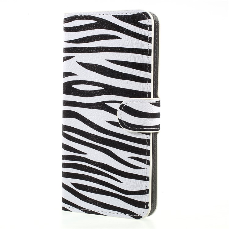 For HTC U11 Pattern Printing Wallet Leather Foldable Protective Case - Zebra Texture-3