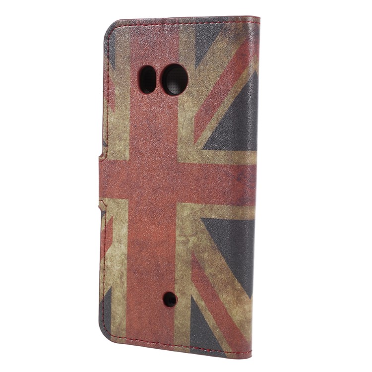 Pattern Printing Wallet Leather Foldable Shell Case for HTC U11 - Vintage Union Jack-2