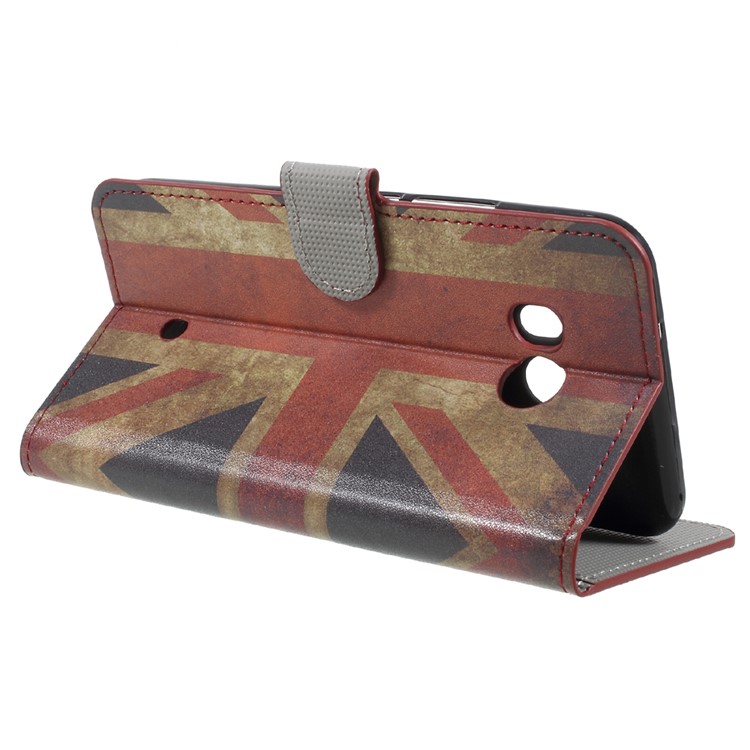 Pattern Printing Wallet Leather Foldable Shell Case for HTC U11 - Vintage Union Jack-5
