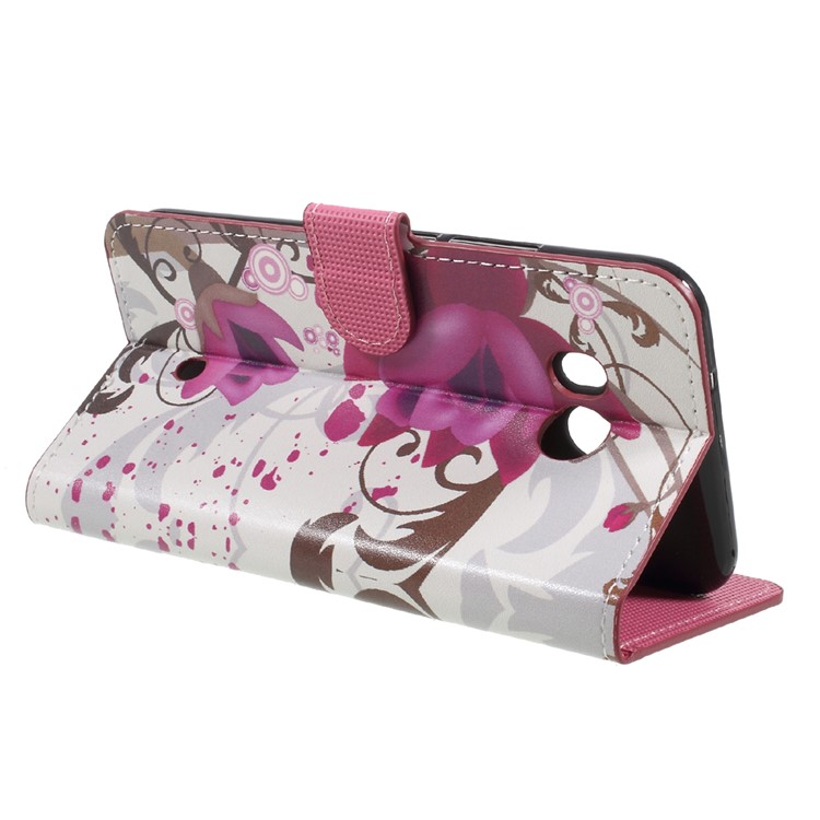 Patterned Wallet Leather Case with Stand for HTC U11 - Kapok Flowers-5