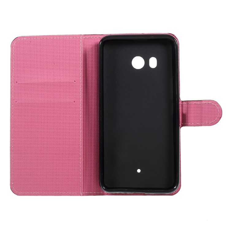 Patterned Wallet Leather Case with Stand for HTC U11 - Kapok Flowers-6