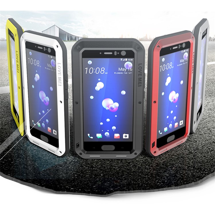 LOVE MEI Powerful Metal Defender Case for HTC U11 Shockproof Drop-proof Dust-proof Phone Cover - Black-10